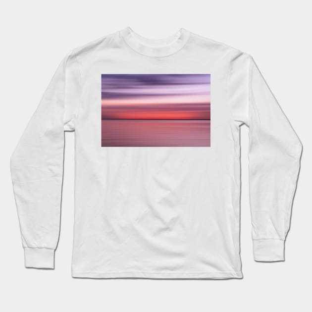 Abstract horizontal background motion blur in pinks and blue hues Long Sleeve T-Shirt by brians101